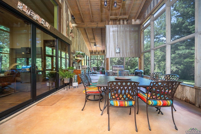 sunroom with plenty of natural light