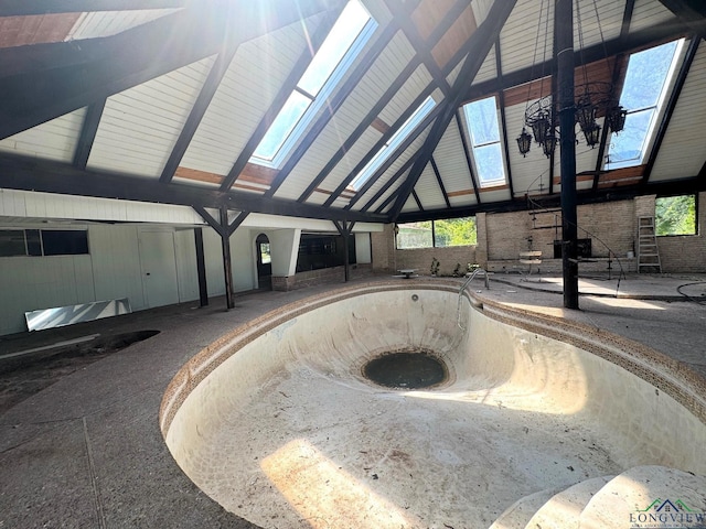 interior space with a skylight