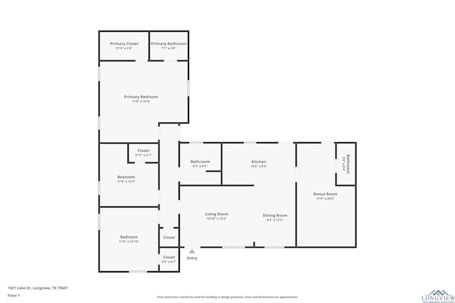 1321 Lake Dr, Longview, TX 75601 - home floor plan