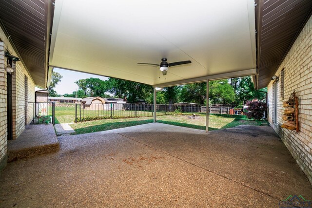 107 Tulip St, White Oak, TX 75693 - view of patio / terrace with fence and a ceiling fan