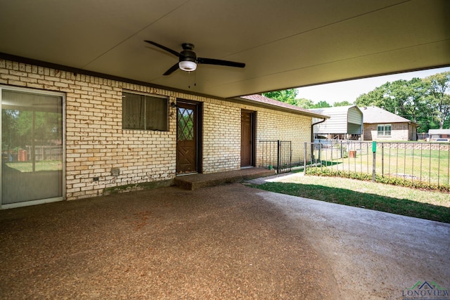 107 Tulip St, White Oak, TX 75693 - view of patio / terrace with fence and a ceiling fan