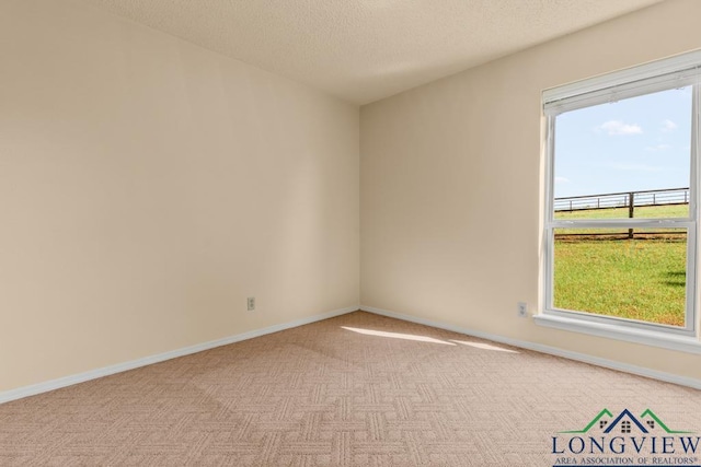 spare room with a textured ceiling and plenty of natural light