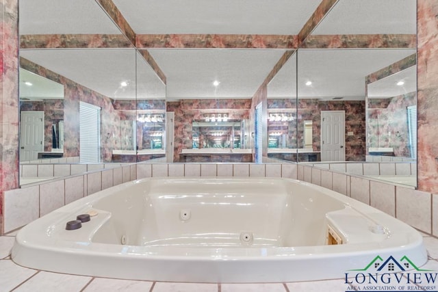 bathroom featuring tiled tub