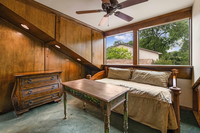 1011 Towne Lake Dr, Longview, TX 75601 - sitting room featuring carpet floors and a ceiling fan