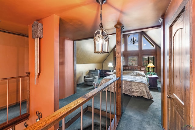 1011 Towne Lake Dr, Longview, TX 75601 - carpeted bedroom featuring lofted ceiling