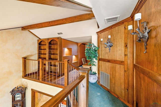 1011 Towne Lake Dr, Longview, TX 75601 - hall with an upstairs landing and carpet flooring