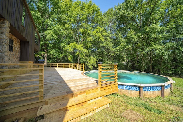 view of pool featuring a deck