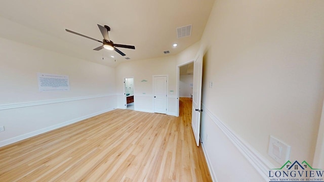 2509 Windmill Ln, Longview, TX 75601 - empty room featuring light wood-style floors, ceiling fan, and recessed lighting