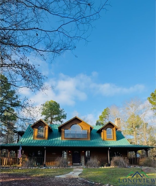 cabin with a porch