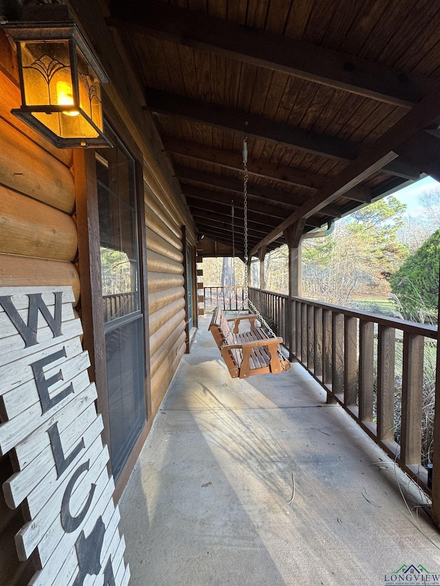 view of patio featuring covered porch