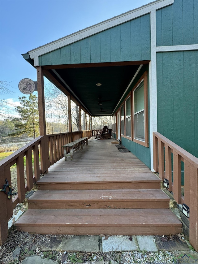 wooden deck featuring a porch