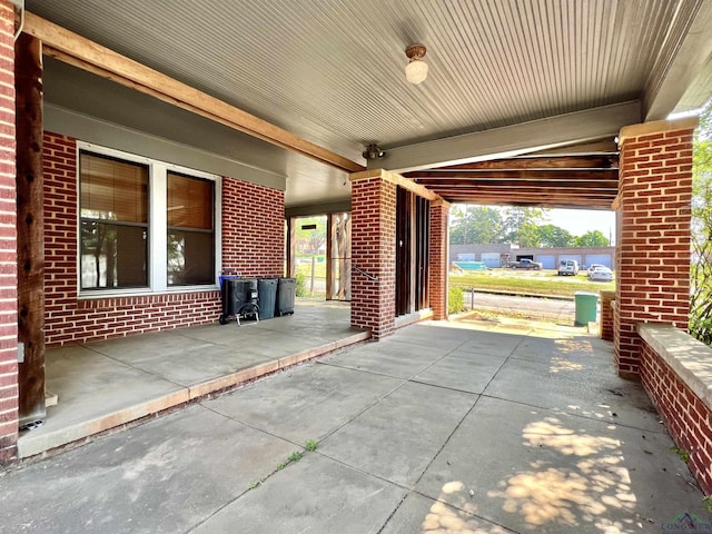 view of patio featuring a porch