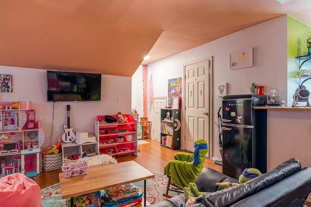 playroom featuring wood-type flooring