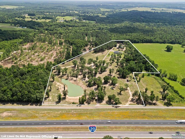 22732 Interstate 20e, Winona, TX 75792 - aerial view of property's location with property boundaries highlighted