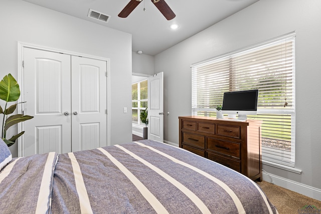 22732 Interstate 20e, Winona, TX 75792 - bedroom with a closet, carpet floors, and a ceiling fan