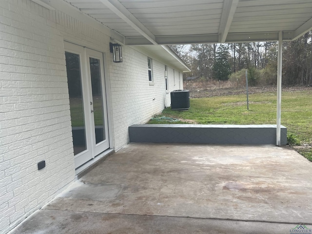 view of patio / terrace with french doors and cooling unit