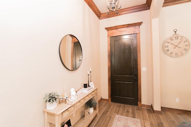 foyer with ornamental molding