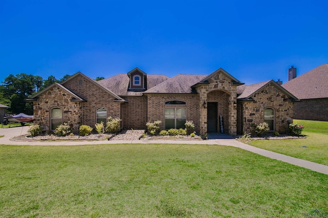 view of front facade with a front lawn