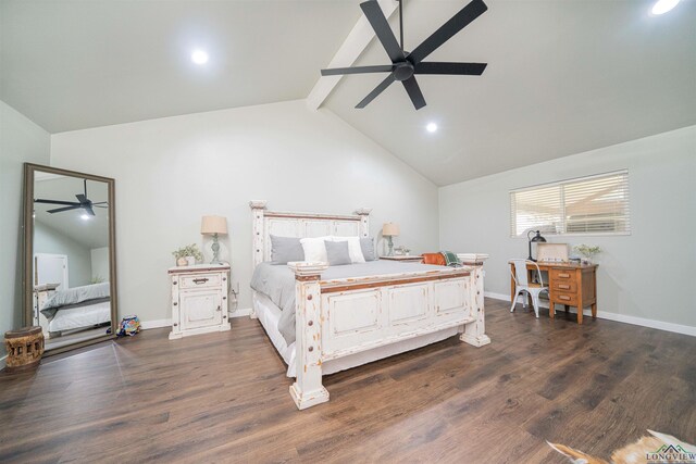 322 Roy Green Rd, Longview, TX 75602 - bedroom with dark wood finished floors, recessed lighting, and a ceiling fan