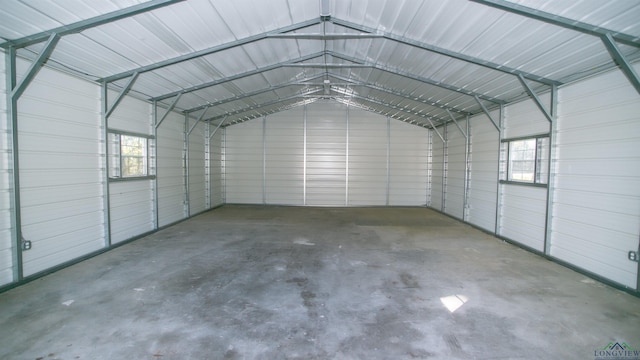 garage with a carport