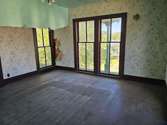 empty room featuring wood-type flooring