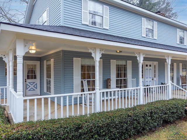 exterior space with a porch