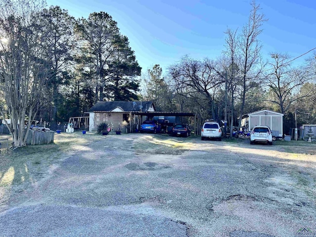 exterior space featuring a carport