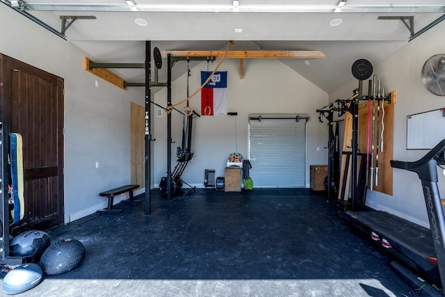 garage featuring baseboards