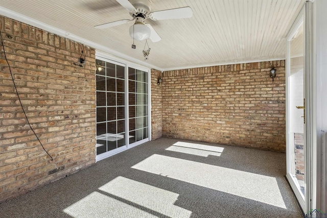 view of patio featuring ceiling fan