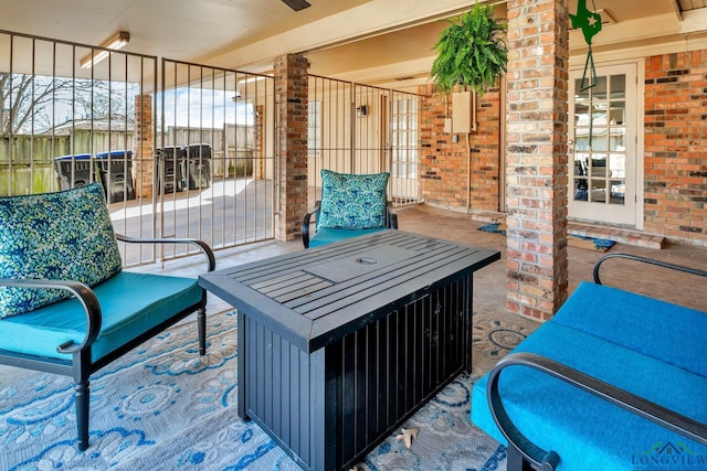 view of patio / terrace with a trampoline