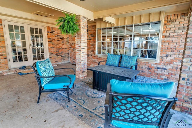 view of patio featuring french doors