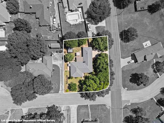 drone / aerial view with a residential view