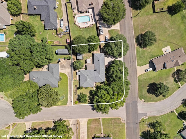 aerial view featuring a residential view