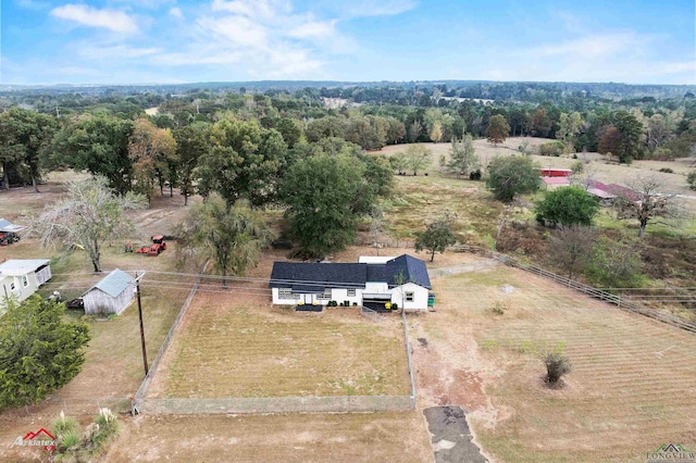 drone / aerial view featuring a rural view