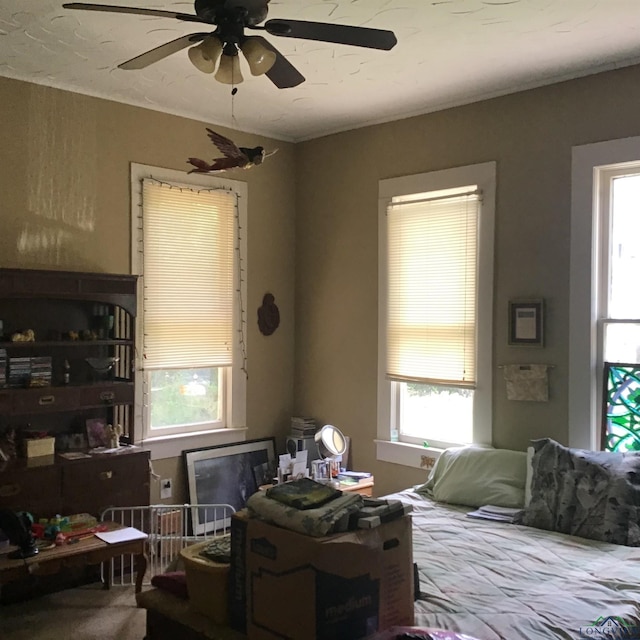 436 S Main St, Longview, TX 75601 - bedroom with multiple windows and a ceiling fan
