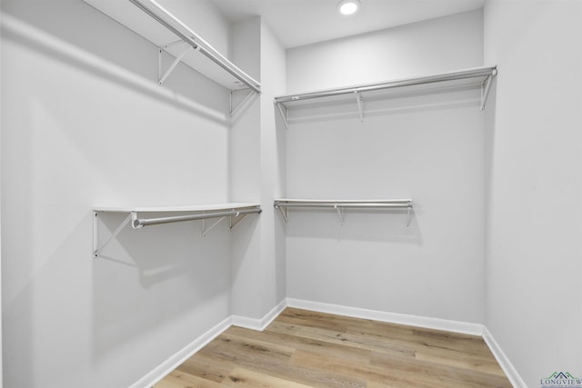 spacious closet featuring wood finished floors