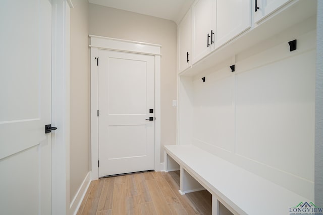 mudroom featuring light wood-type flooring