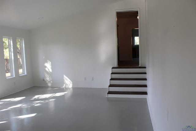 interior space with concrete floors