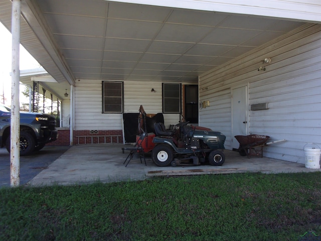 view of patio with a carport