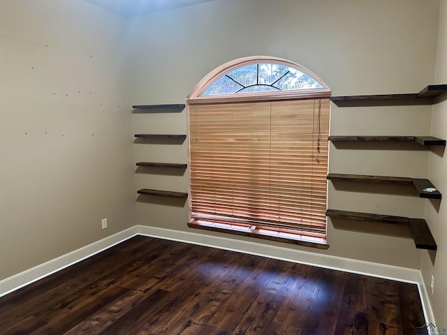 spare room with hardwood / wood-style floors