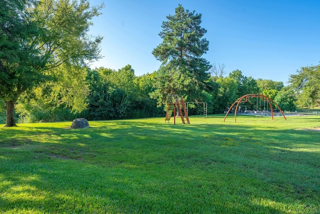 view of yard featuring playground community
