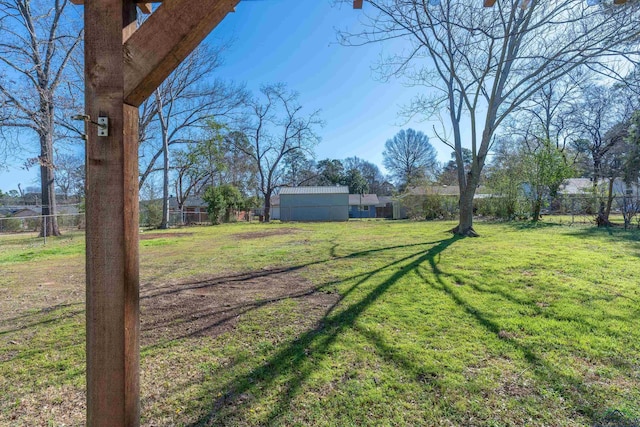 view of yard with fence