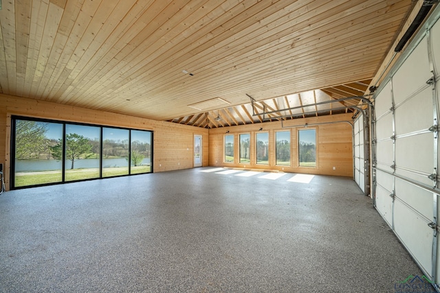 interior space with wooden ceiling