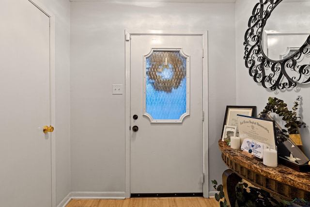 foyer with light hardwood / wood-style flooring