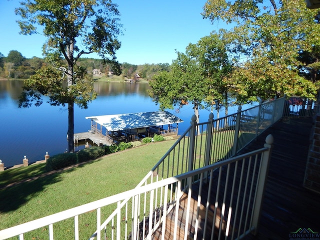 property view of water featuring a dock