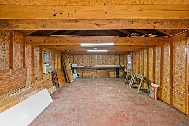 basement with cooling unit