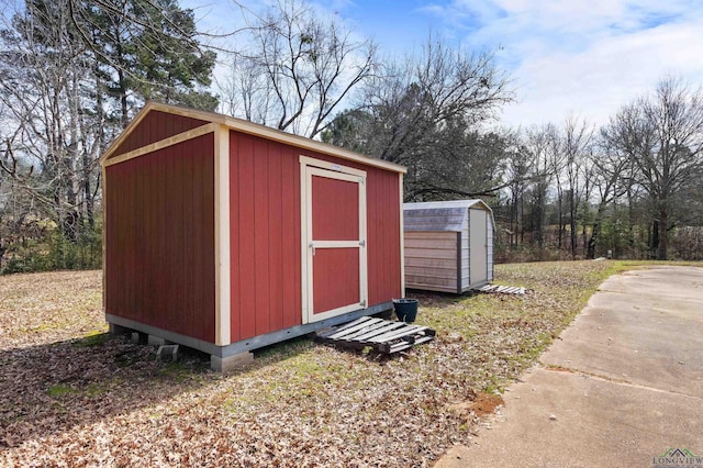 view of shed