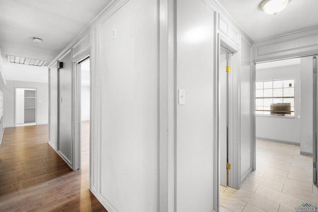 hall featuring light wood-style flooring