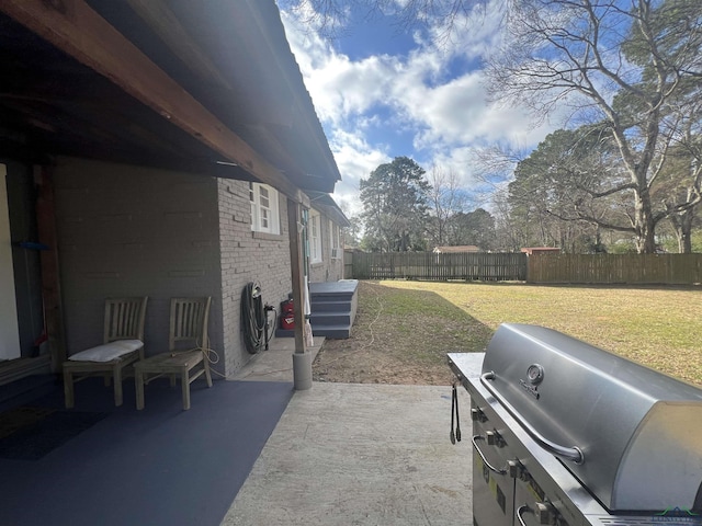 view of patio / terrace with a grill