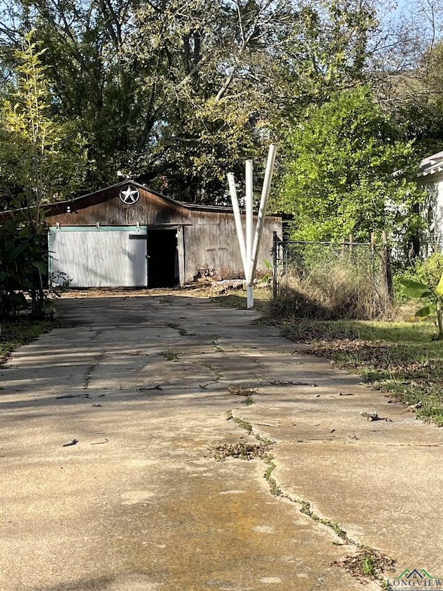 view of garage